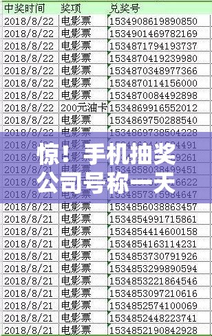 手机抽奖公司号称一天流水20亿元